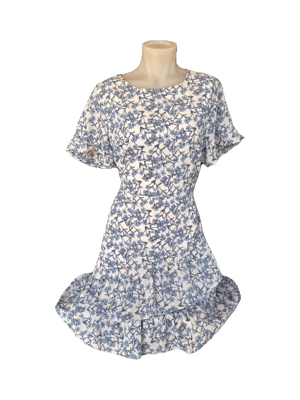 Banana Republic White & Blue Floral Dress 6